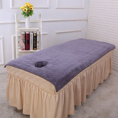 Culoare solidă cu orificiu Prosop mare de baie din microfibră lenjerie de pat pentru salon de frumusețe SPA cuvertură de pat cuvertură decor Home Decor
