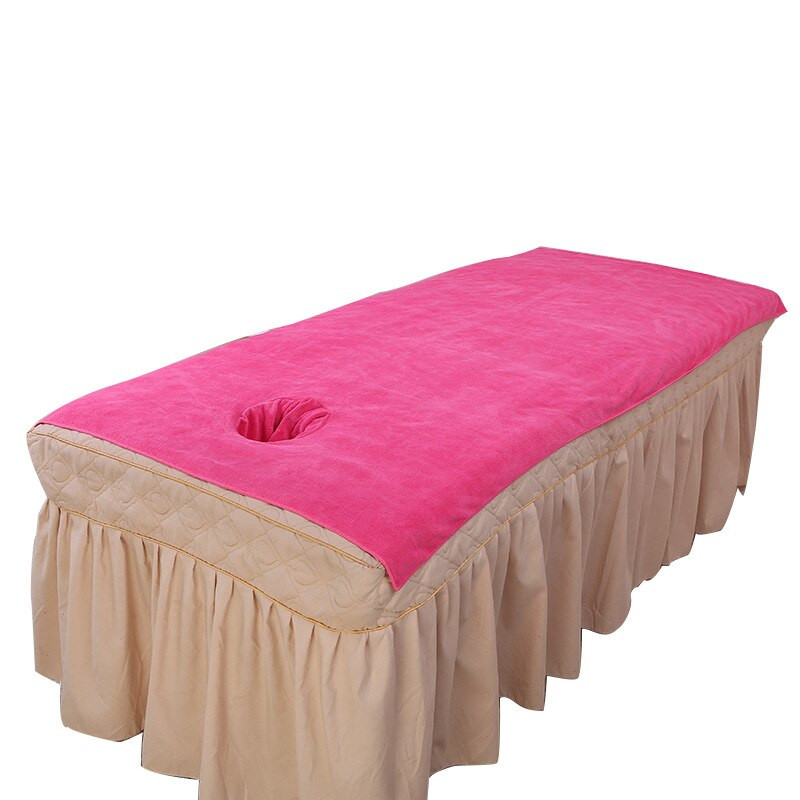 Culoare solidă cu orificiu Prosop mare de baie din microfibră lenjerie de pat pentru salon de frumusețe SPA cuvertură de pat cuvertură decor Home Decor