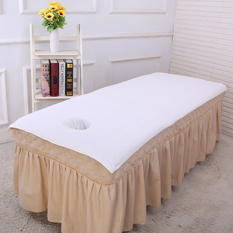 Culoare solidă cu orificiu Prosop mare de baie din microfibră lenjerie de pat pentru salon de frumusețe SPA cuvertură de pat cuvertură decor Home Decor