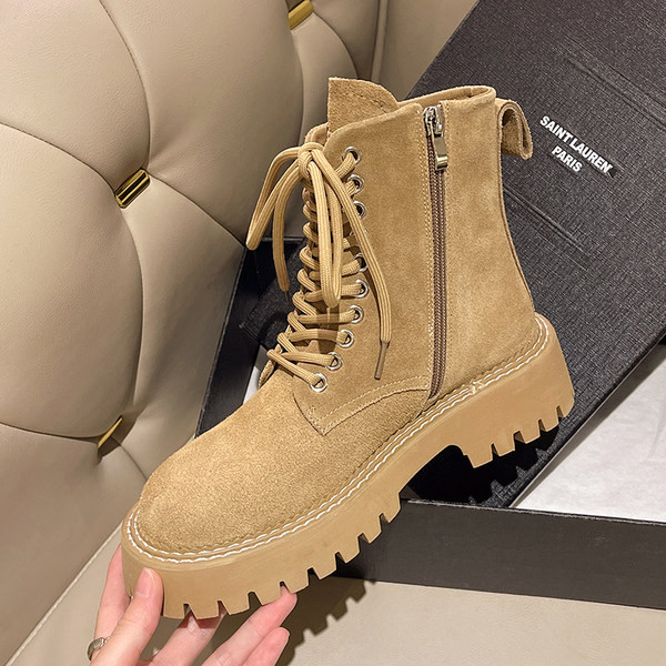 Moteriški ekologiški zomšiniai laisvalaikio batai su raišteliais ir užtrauktuku