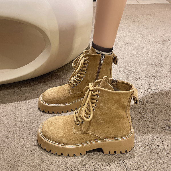 Moteriški ekologiški zomšiniai laisvalaikio batai su raišteliais ir užtrauktuku