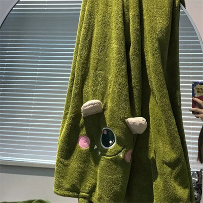 Halate de baie drăguțe Kawaii purtabile din lână coral pentru femei Prosoape de baie moi din microfibră Textile de casă absorbante Prosoape de baie pentru saună