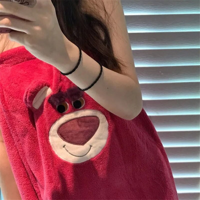 Halate de baie drăguțe Kawaii purtabile din lână coral pentru femei Prosoape de baie moi din microfibră Textile de casă absorbante Prosoape de baie pentru saună