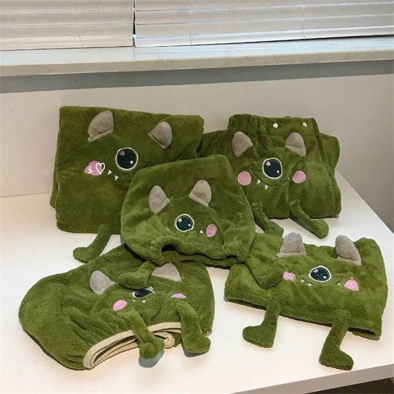 Halate de baie drăguțe Kawaii purtabile din lână coral pentru femei Prosoape de baie moi din microfibră Textile de casă absorbante Prosoape de baie pentru saună