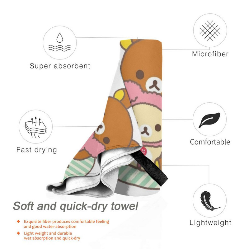 Aranyos Rilakkuma és Korilakkuma Gyorsszáraz Törülköző Tornaterem Sportfürdő Hordozható Eperceruza Varázslat Spm Strwbrrypnclmgc Csillagok Gyerekek