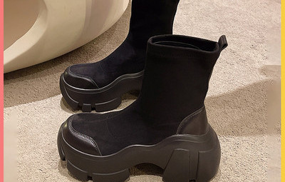 Cizme casual dama - din piele intoarsa ecologica