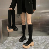 Textil csizma magas talppal