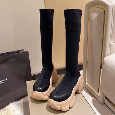 Textil csizma magas talppal