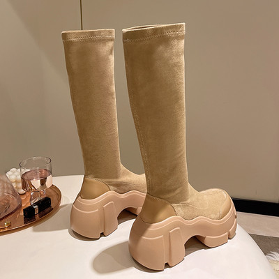 Textil csizma magas talppal