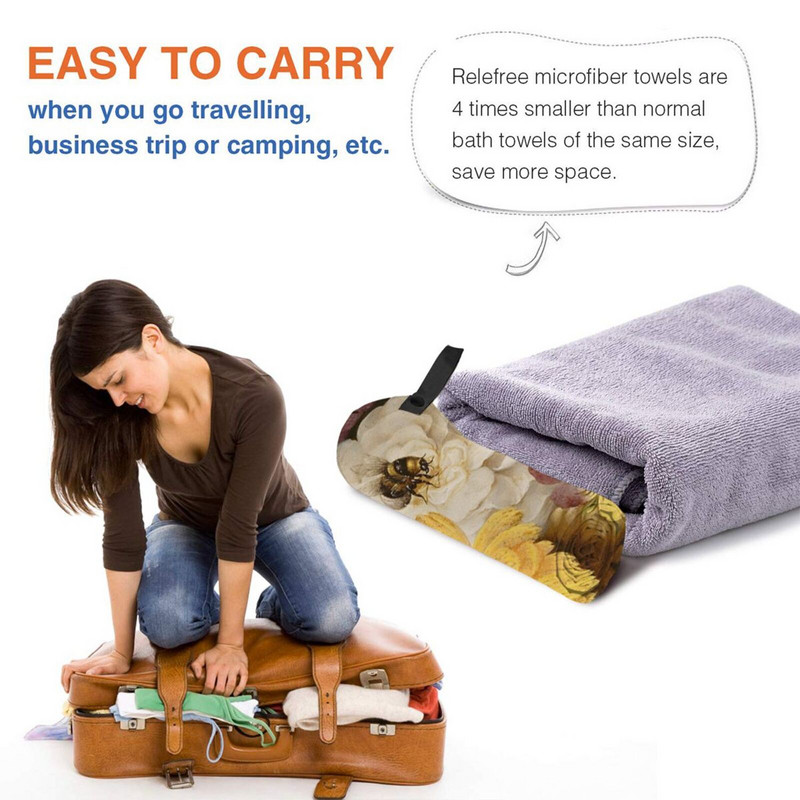 Acasă și decor-Pictură baroc olandez-Natura moartă Flori și albină Prosop cu uscare rapidă Sală de sport Baie sportivă Război modern portabil