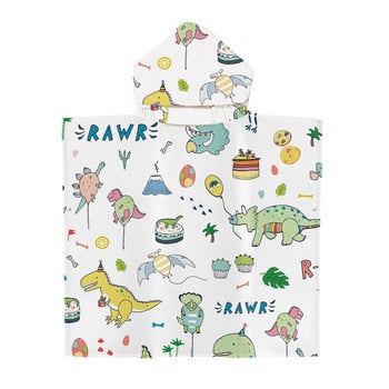 Kids Cartoon Dinosaur Microfiber Hooded Πετσέτα θαλάσσης Quick Dry Sand Δωρεάν Πετσέτα μπάνιου Poncho πισίνας με μανδύα μπουρνούζι