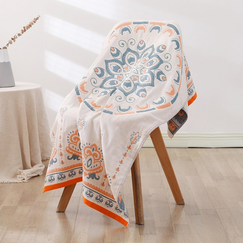 Halat de baie din tifon din bumbac pur cu patru straturi Prosop moale de duș pentru adulți Prosoape lave și saună Textile de casă pentru baie