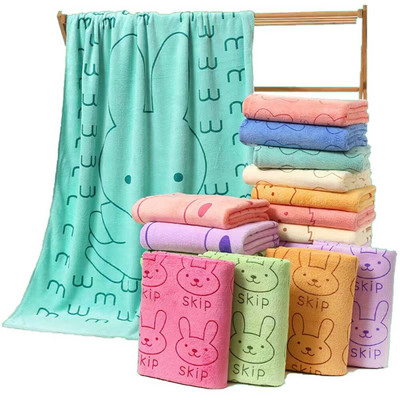 70*140cm Triušio mikropluošto rankšluostis mielas didelis minkštas kūdikių berniukų mergaičių rankšluosčiai paplūdimio plaukimo sugeriantis įvyniojimas greitai džiūsta