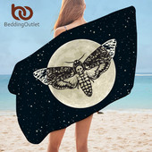 PatalynėOutlet Death Moth Vonios rankšluostis Mikropluošto Gothic Skull dušo rankšluostis suaugusiems Butterfly Yoga Mat Blue Star toalla 75x150cm