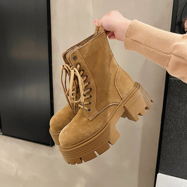 Cizme casual dama cu toc patrat