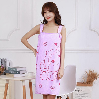 Dėvimas vonios rankšluostis Superfine Fiber Minkštas storas Moteriškas chalatas Vandenį sugeriantis dėvėjimas Viešbučio namuose Chalatas Vonios kambario aksesuarai