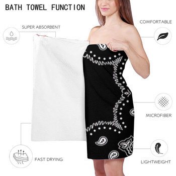 Бандана Черно-бяла кърпа за баня Плуваща кърпа за баня Аксесоари за баня Плажни кърпи от микрофибър Постелка за йога