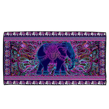 Elephant by Ismot Esha Πετσέτα μπάνιου για κορίτσια Hippie Microfiber Πετσέτα παραλίας Psychedelic χαλάκι για πικνίκ 75x150 Flower Boho κουβέρτα μπάνιου