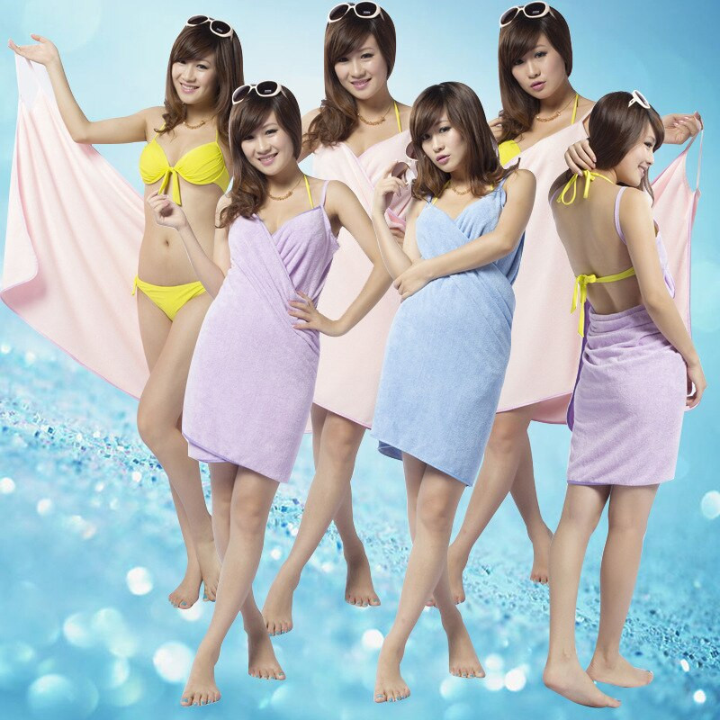 70x140cm Mikroszálas hordható ruha Fürdőköpeny Gyorsan száradó ruha Pakolás női fürdőlepedő köntös de plage strandruha