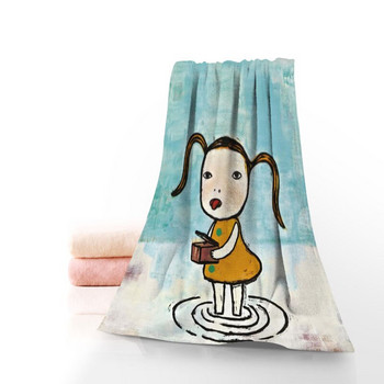 Нови хавлиени кърпи Yoshitomo Nara Микрофибърни хавлиени кърпи за път, плаж и лице Хавлиена кърпа по поръчка, размер на креативна кърпа 35X75cm, 70X140cm