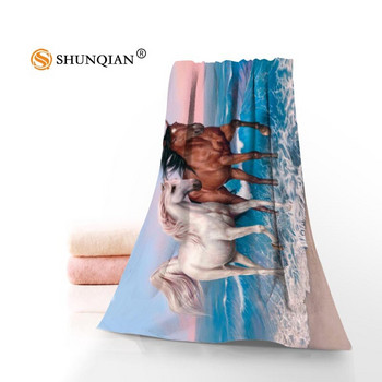 Νέα προσαρμοσμένη πετσέτα αλόγων εμπριμέ βαμβακερές πετσέτες προσώπου/μπάνιου ύφασμα μικροϊνών για παιδιά, άντρες, γυναίκες, πετσέτες μπάνιου WY765