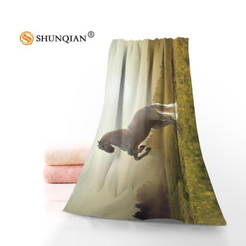 Нова персонализирана конна кърпа с щампа Памучни кърпи за лице/баня Микрофибърна тъкан за деца Мъже Жени Кърпи за душ WY765