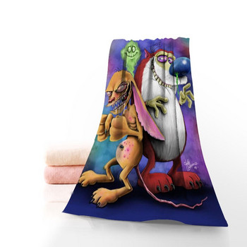 Ren And Stimpy Памучни кърпи за лице/баня Микрофибърна тъкан за деца Мъже Жени Кърпи за душ 70X140cm