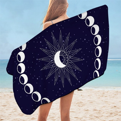BeddingOutlet Moon Eclipse cserélhető fürdőlepedő Galaxy Nyomtatott strandtörölköző mikroszálas 3D Táj jógaszőnyeg szalvéta 75cmx150cm