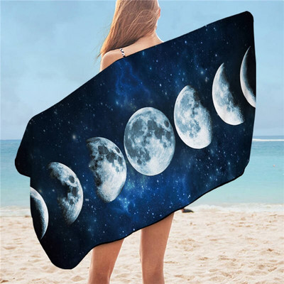 BeddingOutlet Moon Eclipse cserélhető fürdőlepedő Galaxy Nyomtatott strandtörölköző mikroszálas 3D Táj jógaszőnyeg szalvéta 75cmx150cm