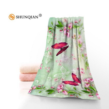 Нови памучни кърпи за лице/баня с печат на пеперуди от микрофибърна тъкан за деца Мъже Жени Кърпи за душ