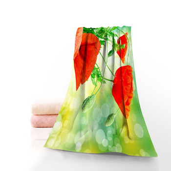 New Custom Flowers Poppies Towel Printed Βαμβακερές Πετσέτες Προσώπου/Μπάνιου Ύφασμα Microfiber για Παιδιά Ανδρικά Γυναικεία Πετσέτες μπάνιου 70X140cm