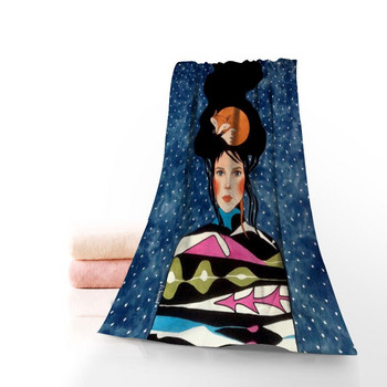 Абстрактни цветя Момиче Хавлиена кърпа за коса Памучни кърпи за лице/баня Микрофибърна тъкан за деца Мъже Жени Кърпи за душ 70X140 см