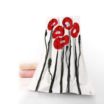 Ζωγραφική με παπαρούνα Πετσέτα εμπριμέ Βαμβακερή Πετσέτες Προσώπου/Μπάνιου Ύφασμα Μικροϊνών για Παιδιά Ανδρικές Γυναικείες Πετσέτες μπάνιου 70X140cm