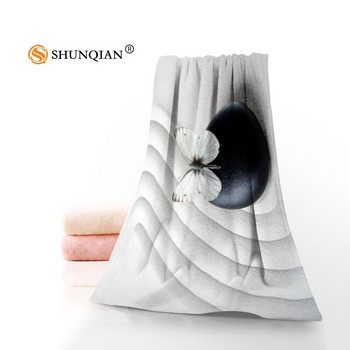 Нова персонализирана дзен камък кърпа с отпечатани памучни кърпи за лице/баня Микрофибърна тъкан за деца Мъже Жени Кърпи за душ