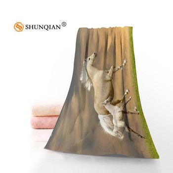 Нова персонализирана конска кърпа с отпечатани памучни кърпи за лице/баня Микрофибърна тъкан за деца Мъже Жени Кърпи за душ K008G