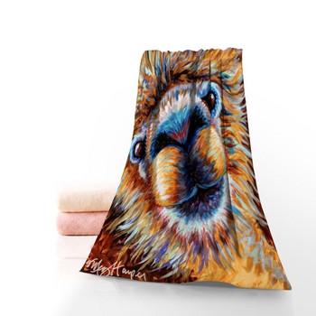 Памучни кърпи за лице/баня с принт на алпака Микрофибърна тъкан за деца Мъже Жени Кърпи за душ 70X140 см