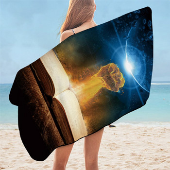 BeddingOutlet 3D Books Хавлиена кърпа за баня Микрофибърна бухал Винтидж плажна кърпа за възрастни Живи щампи Животни Одеяло за баня 75cmx150cm