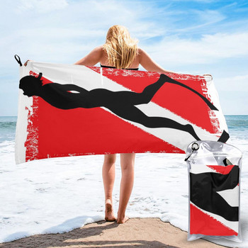 Diver Flag Scuba Diver Wear Out Custom Pattern For Men Най-добри дрехи Лозунг Голяма плажна кърпа за баня