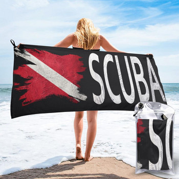Diver Flag Scuba Diver Wear Out Custom Pattern For Men Най-добри дрехи Лозунг Голяма плажна кърпа за баня