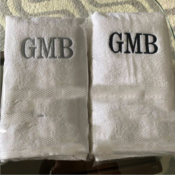 Нова кърпа за ръце с монограм Персонализирани хотелски кърпи за баня Бродирани инициали Аксесоари за баня Персонализирани сватбени подаръци