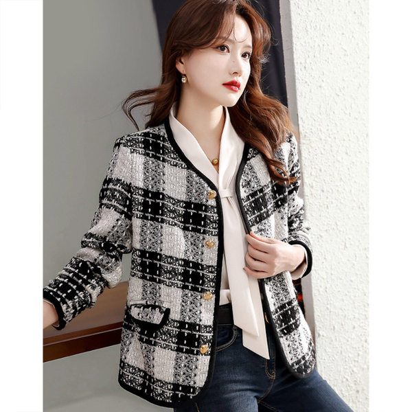 Geaca dama in carouri - cu nasturi