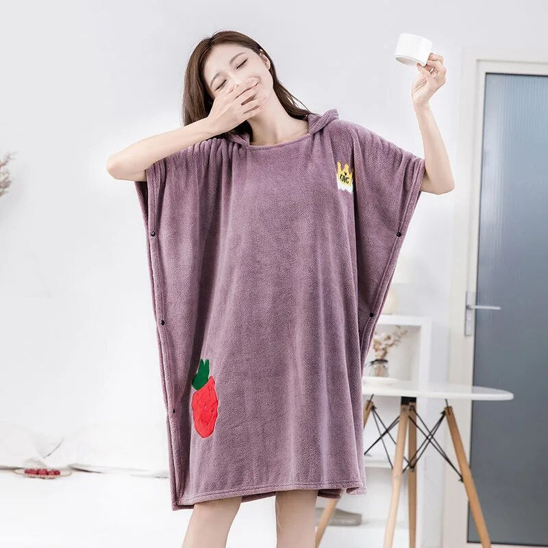 Molett hordható nagy fürdőlepedő nőknek Köpeny kapucnis fürdőköpeny Miraculous mikroszálas gyorsan száradó hajsapka puha strandtörölközők