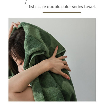 Хавлиени кърпи с шарка на рибени люспи Мека абсорбираща кърпа за баня Двуцветна пенирана памучна кърпа за лице Плажни кърпи Халат за баня