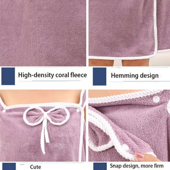 Οικιακά φορεμένα μπουρνούζια Γυναικεία Coral Fleece Μαλακές και φιλικές προς το δέρμα απορροφητικές πετσέτες μπάνιου Υφάσματα για το σπίτι Μπάνιο