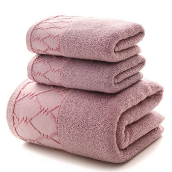 Комплект луксозни кърпи от 3 бр. 1 бр. голяма кърпа за баня за възрастни / 2 бр. кърпи за лице 100% памук Дебел мека вода Бързосъхнеща Toalla Playa