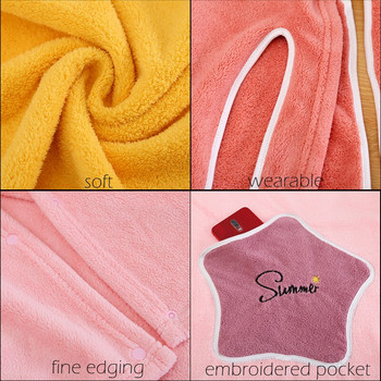 Микрофибърен халат за баня, подходящ за носене, женски душ, мека кърпа за баня за възрастни, дамски домашен текстил, кърпи за баня и сауна