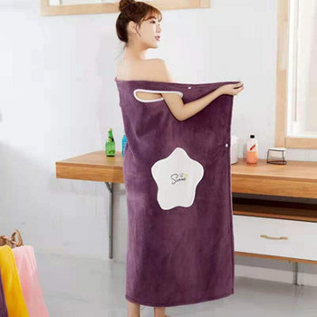 110X135 cm Дамите могат да носят секси кърпи за баня. Микрофибърни халати за баня и кърпи с копчета