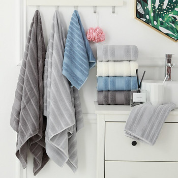 Комплект 100% памучни кърпи за баня Меки кърпи за баня Силно абсорбиращи кърпи за баня за възрастни Едноцветни кърпи за ръце Кърпи за измиване