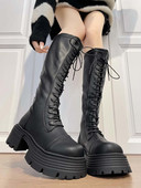 Cizme de damă casual cu șireturi cu toc