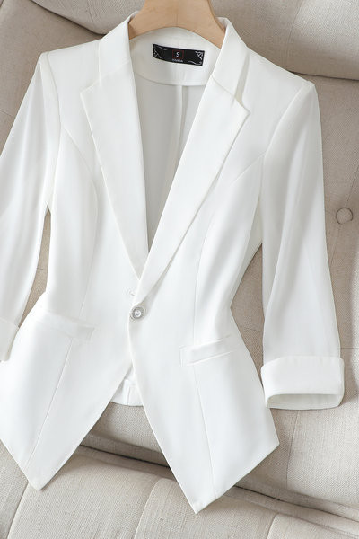 Geaca de toamna de dama cu decolteu in V si inchidere cu nasturi